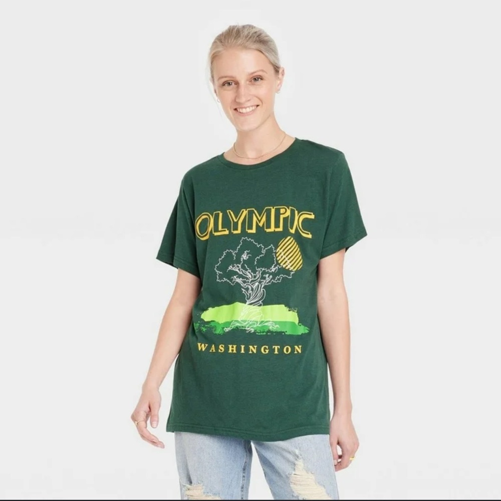 Philcos‎ Olympic, Washington Short Sleeve Graphic Boyfriend T-Shirt